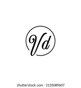 VD circle feminine concept initial logo best for beauty and fashion