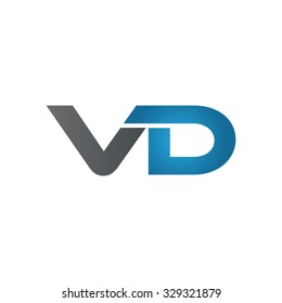 VD company linked letter logo blue