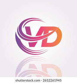 VD Creative Gradient Swirl Monogram Logo – Modern Abstract Letter mark Design for Professional Branding and Digital Identity