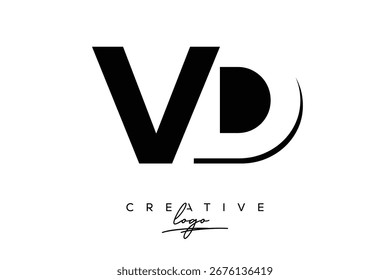 Logotipo creativo minimalista de espacio negativo de VD con monograma moderno para marca y logotipo de marca comercial con letras iniciales Diseño de logotipo para marca.