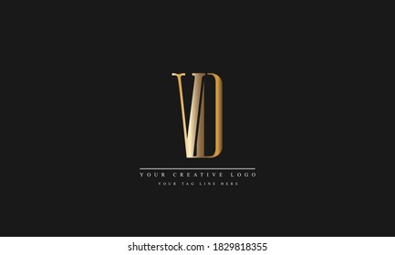 VD DV abstract vector logo monogram template