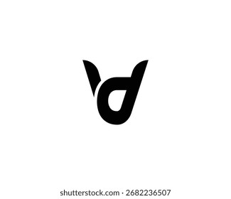 Design do logotipo da letra VD DV.