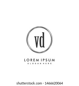 VD Initial beauty monogram logo vector