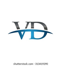 VD initial company blue swoosh logo