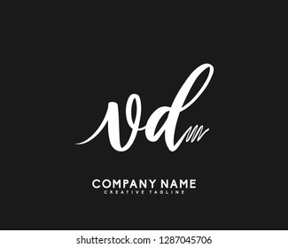 VD Initial Handwriting Logo Template Vector