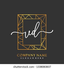 VD Initial Handwriting logo template vector