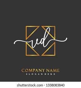 VD Initial Handwriting logo template vector