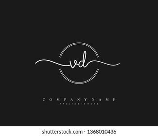 VD initial handwriting logo template vector