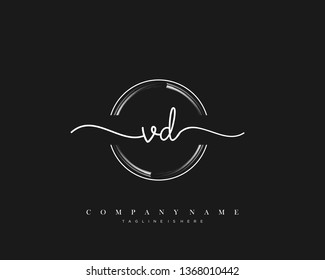 VD initial handwriting logo template vector