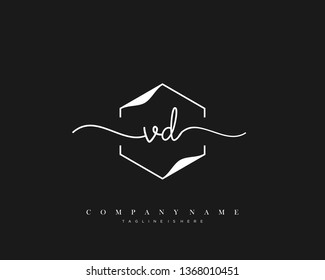 VD initial handwriting logo template vector