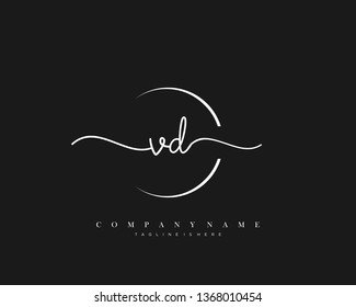 VD initial handwriting logo template vector