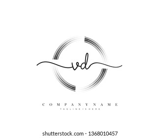 VD initial handwriting logo template vector