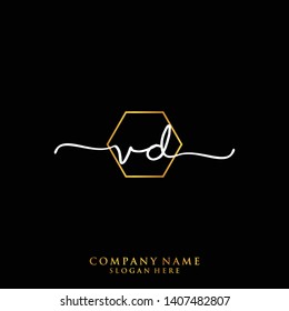 VD Initial handwriting logo template