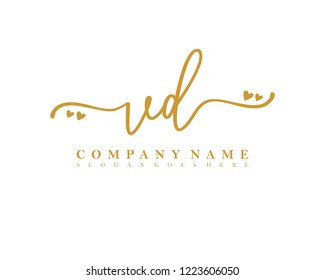 VD Initial handwriting logo vector