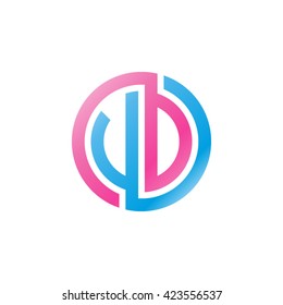 VD initial letters looping linked circle logo pink blue