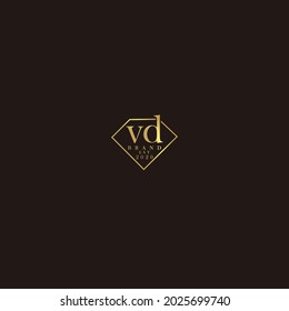 VD Initial logo diamond luxury wedding illustration