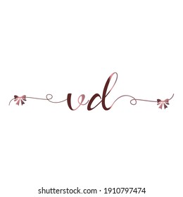 VD Initial logo handwriting modern luxury fashion