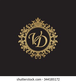 VD initial luxury ornament monogram logo