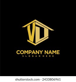 VD initial monogram logo for real estate with creative building style design