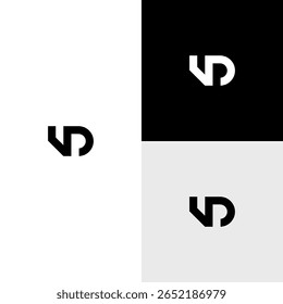 Ilustração de ícone de vetor de monograma inicial VD
