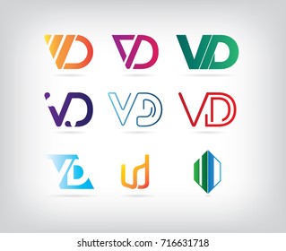 VD letter combinations for colorful logo
