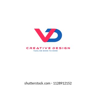 VD Letter Trendy Logo Design