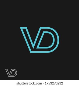 VD logo designed with letter V and D, vector. 