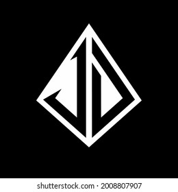 VD logo letters monogram with prisma shape design template vector icon modern