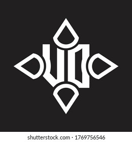 VD Logo monogram with four cone rounded by the shape design template