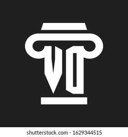 VD Logo monogram with pillar style design template
