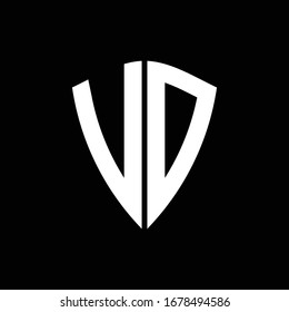 VD logo monogram with shield shape design template