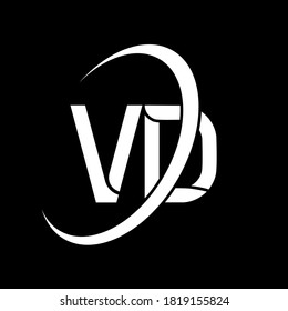 VD logo. V D design. White VD letter. VD/V D letter logo design. Initial letter VD linked circle uppercase monogram logo.	
