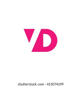 VD Logo. Vector Graphic Branding Letter Element. White Background