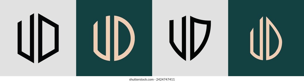 VD modern initial letter logo design vector bundle. It will be suitable for which company or brand name start those initial.