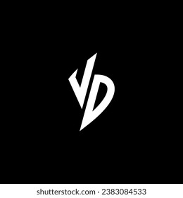 VD monogram esport logo design with cool shape concept in vector