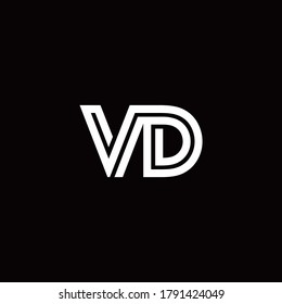 Vd Monogram Logo Abstract Line Design Stock Vector (Royalty Free ...