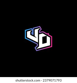 VD-Logo-Design mit abstraktem Formkonzept in Vektorgrafik