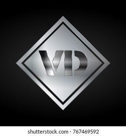 VD Monogram, Silver Logo, Metal Logo, Luxury, Elegant, Abstract, square