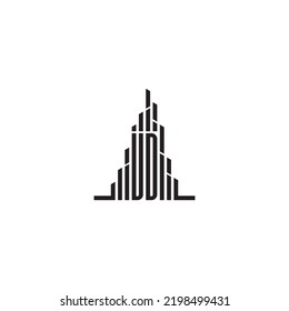 VD Wolkenkratzer-Logo-Konzept von hoher Qualität professionelle Design, das gut in allen Printmedien drucken wird