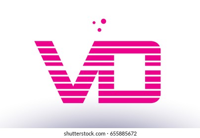 vd v d alphabet letter logo pink purple line stripe company design template creative abstract vector
