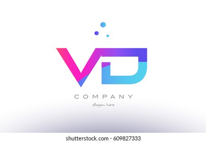 vd v d  creative pink purple blue modern dots creative alphabet gradient company letter logo design vector icon template