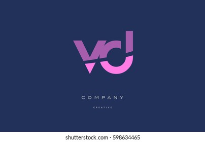 vd v d  pink blue pastel modern abstract alphabet company logo design vector icon template 