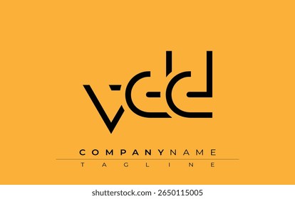 Diseño de carta abstracta VDD. Diseño moderno del logotipo del negocio con tipografía Abstractas y estilo contemporáneo