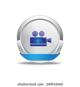 Vdeo Camera Blue Vector Icon Button