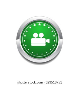 Vdeo Camera Green Vector Icon Button