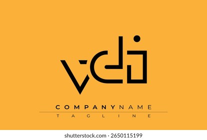 VDI abstract letter design. Modern Business Logo Design With Abstract Typography and Contemporary Style