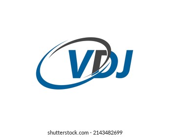 VDJ letter creative modern elegant swoosh logo design