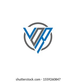 VDR circle unique logo design with blue and gray