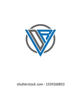 VDR circle unique logo design with blue and gray