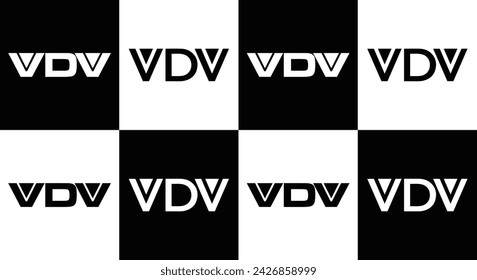 VDV logo. V D V design. White VDV letter. VDV, V D V letter logo design. Initial letter VDV linked circle uppercase monogram logo.